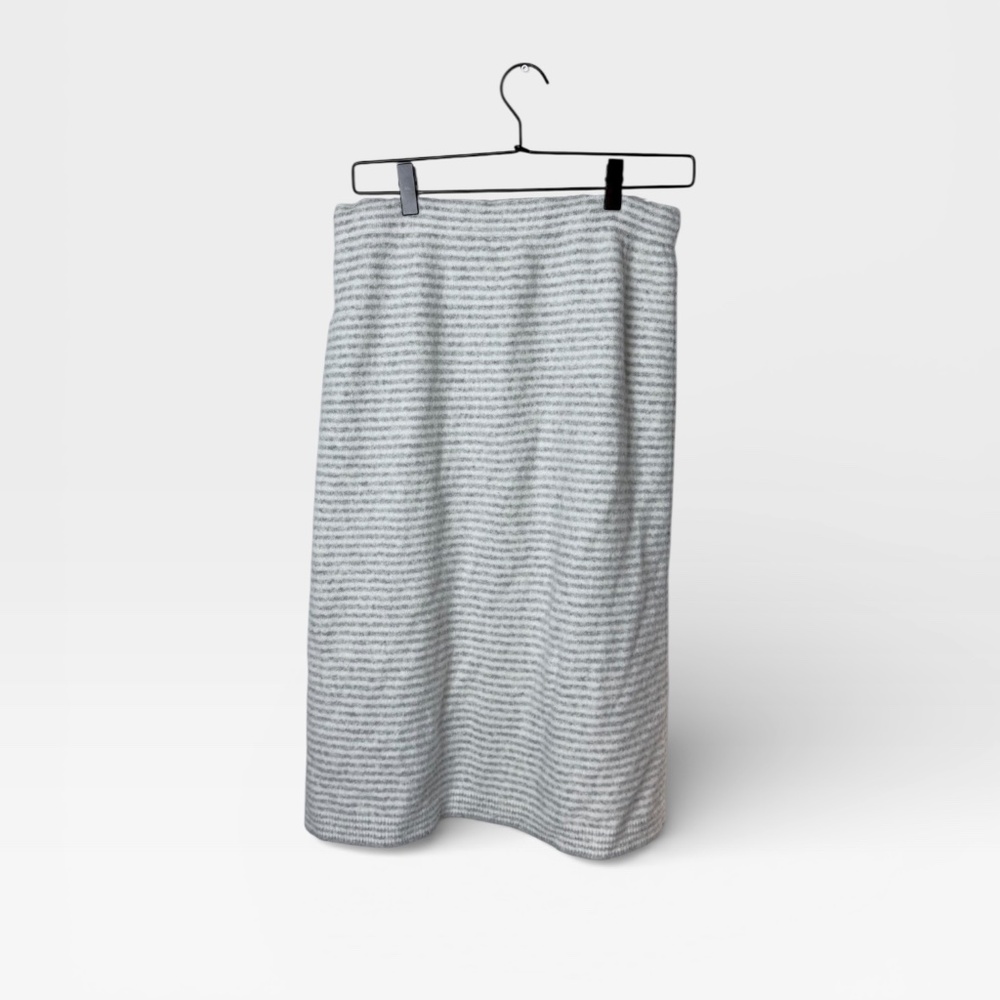 J Crew Fleece Striped Midi Skirt Medium (D) - Picture 2 of 5